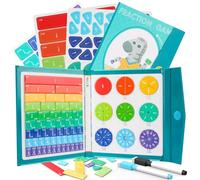 FIPKE Magnetic Fraction Educational Puzzle, 102 Pcs Magnetic Fraction Puzzle for Kids, Magnetic Fraction Tiles & Fraction Circles, Fractions Manipulatives Learning Games for Elementary School