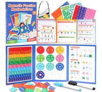 FIPKE Magnetic Fraction Educational Puzzle, 120 Pcs Magnetic Fraction Puzzle for Kids, Magnetic Fraction Tiles & Fraction Circles, Fractions Manipulatives Learning Games for Elementary School