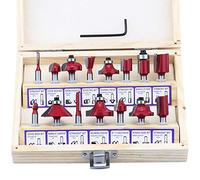 Fippy 15PCS 1/4 "fraise en bois de peu de routeur de carbure de tungstène avec la caisse en bois