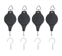 Fippy 4 PCS Plant Poulie Hanger Réglable Heavy Duty Fleur Paniers Crochets avec 4 PCS Blanc Crochets de Plafond pour Paniers Suspendus & Planteur d'oiseaux Planter De La Lumière