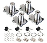 Fippy 4 Pièces 32mm Serrure de Meuble avec Clés Universelles Serrure de Tiroir de Bureau Serrure à Came pour Armoires de Porte Boîtes Aux Lettres Placards