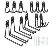 Fippy Lot de 12 Crochet Mural Garage, Crochet Rangement Garage Robustes pour Organiser les Outils de Jardin et de Garage, les Outils électriques, les Chaises, les Vélos, les Cordes