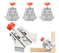Fippy Lot de 4 pinces d'angle en acier inoxydable pour le travail du bois, pinces à angle droit 90 degrés pour encadrement photo, soudure d'armoires et de meubles