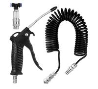 Fippy Soufflette Camion Soufflette Pneumatique avec Tuyau de Spirale de 5 mètres Kit de nettoyage de pistolet à air pour camion avec connecteur en T, Noir