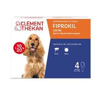 Clément Thékan – Anti-puces et anti-tiques Spot-on Fiprokil 134 mg pour chiens 10–20 kg, 4 pipettes
