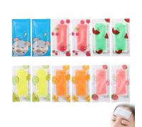 FIQLUL 24 Pièces Patch Rafraîchissant et Patch Froid pour Fièvre et Migraine, Compresse Froide Instantanée pour Adultes et Enfants, 6 Parfums de Fruits, Soulagement de la Chaleur et Maux de Tête