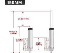 Fiqops 1500N Moteur linéaire Variateur électrique Moteur d'actionneur linéaire Mât de levage Moteur d'entraînement linéaire 12V 150mm