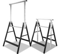 Fiqops 2X tréteaux d'échafaudage tréteaux pliants en acier 200kg banc d'outils tréteaux en métal
