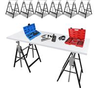 Fiqops 4X tréteau d'échafaudage acier 200kg tréteau télescopique pliable 7 fois réglable en hauteur