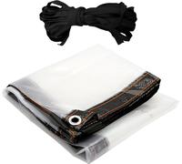 Fiqops Bâche résistante Bâche transparente 2x2M résistante aux intempéries Bâche pliable Toit pour plantes Bâche de protection contre la pluie Contient de la corde