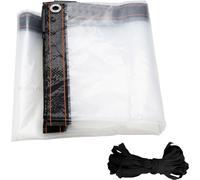 Fiqops Bâche transparente imperméable avec œillets Résistante aux intempéries Auvents et bâches pour meubles de jardin Plantes Serre Pet Hutch Toit 2M x 3M