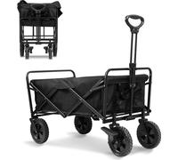 Fiqops Bollerwagen pliable pneus pleins porte-boissons chariot de jardin chariot de transport chariot de plage