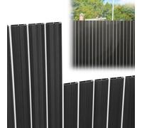Fiqops Brise-vue en PVC 160 x 500 cm, longueur flexible réglable, brise-vue, clôture grise, protection contre le vent et l'eau, résistant aux UV, double renfort, brise-vue de jardin