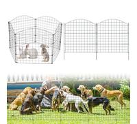 Fiqops Clôture d'étang - Clôture de jardin en métal avec 15 éléments de clôture et 18 barres de fixation - Flexible et extensible - Clôture pour chiots - Clôture pour chiens (arche supérieure, vert)