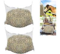 Fiqops Filet à foin Râtelier à foin Filet à occupation Sac à foin Filet à nourriture, chevaux mailles extra serrées 3cm Filet 2 pièces 160 x 100cm