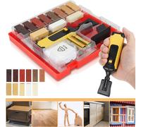 Fiqops Holz Reparatur Set Stratifié Parquet 17 pièces Kit de réparation de cire pour surfaces en bois Surfaces en bois