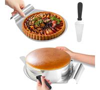 Fiqops Kit à tarte Pelle à tarte Anneau à tarte 4pcs Coupe à tarte en acier inoxydable- 23-30cm de diamètre Coupe à tarte Aide à la coupe pour la cuisine Cuire et décorer