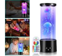 Fiqops LED méduse veilleuse réservoir d'eau lampe lave RGB lampe méduse chambre artificielle