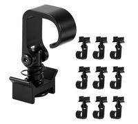 Fiqops Lot de 10 raccords de rail d'aviation, accessoires de rail d'arrimage, capacité de charge maximale 45 kg, noir anodisé, crochet en aluminium pour rail d'arrimage, ferrure simple pour rails