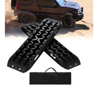 Fiqops Lot de 2 rampes d'aide au démarrage avec sac de rangement, tapis de traction en plastique, échelle de pneu pour sable/boue/neige, charge 10T pour véhicules tout-terrain, camping-car, voiture,