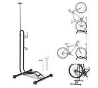 Fiqops Lot de 2 supports de vélo 3 en 1 de 20 à 29 pouces - Support d'entretien pour vélo - Fixation horizontale et verticale - Hauteur réglable - Convient pour roue avant ou roue arrière