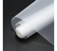 Fiqops Lot de 2 Tapis de tiroir Étagères Tapis antidérapant découpable 500 x 45cm,Blanc transparent