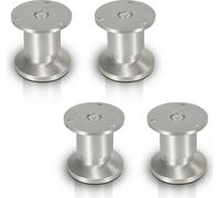 Fiqops Lot de 4 pieds de meuble Pieds de table Pied de socle de table Meubles Aluminium,Hauteur:100 mm ; Diamètre : 40 mm ; Réglage en hauteur : + 15 mm