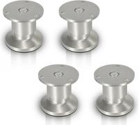 Fiqops Lot de 4 pieds de meuble Pieds de table Pied de socle de table Meubles Aluminium，Hauteur:200 mm ; Diamètre : 40 mm ; Réglage en hauteur : + 15 mm
