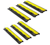 Fiqops Lot de 6 passages de câbles à 2 canaux - 101 x 25 x 5 cm - Pont de câbles - En caoutchouc - Design modulaire - Pont de câbles - Protection contre les dépassements pour câbles - Pont de câbles