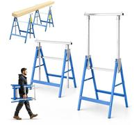 Fiqops Lot de 6 tréteaux de travail - Capacité de charge 200 kg - Réglables en hauteur de 80 à 130 cm - Pliables en 7 positions - Tréteaux en métal pour échafaudage - Supports de travail