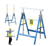 Fiqops Lot de 6 tréteaux de travail réglables en hauteur - Charge maximale : 200 kg - Tréteaux 7 fois réglables en hauteur de 80 à 130 cm - Tréteau pliable stable pour une utilisation polyvalente