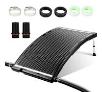 Fiqops Panneau de Chauffage Solaire, Chauffage solaire pour piscine, 110 x 69 x 14 cm, Raccord Ø 38 mm, Capacité : 15L, Panneau solaire noir, postuler à Douche de jardin et piscine