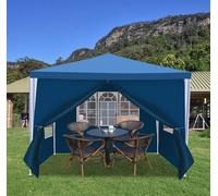 Fiqops Pavillon Réceptions de mariage Tente de réception PE Facile à monter 3x3m Bleu