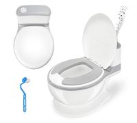 Fiqops Pot bébé avec bruit de rinçage, type de tiroir Baby Potty avec couvercle, poignées, brosse, coussin en polyuréthane souple, réservoir d'eau amovible, pot pour enfant anti-éclaboussures