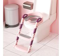 Fiqops Réducteur de toilettes avec échelle Escalier avec escalier Siège pour enfant Siège de toilettes Pot rose