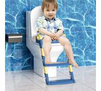 Fiqops Siège de toilettes pour jeunes enfants Pot Réducteur de toilettes avec escalier pour garçons et filles Bébé bleu