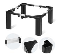 Fiqops Support de machine à laver réglable en acier inoxydable 49,5 à 78 cm - Support de machine à laver avec réglage de l'échelle - Support pour machine à laver - Noir