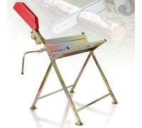Fiqops Support de tronçonneuse avec support de tronçonneuse, 81x72x78,5 cm Max. Charge max. 150 kg Support de tronçonneuse pliable, avec pied à coulisse et capot de protection