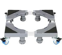 Fiqops Support pour machine à laver Accessoires pour gros électroménager Plateforme réglable en hauteur 8 pieds+4 roues 40-68cm