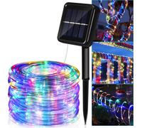 Fiqops Tube lumineux solaire Tube lumineux LED Chaîne lumineuse extérieure Filet lumineux RGB 20M