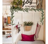 Fir Garland Artificial Lifelike, Norfolk Pine Garland Christmas Decoration, Door Wreath for Bedroom, Living Room, Mantle, Table, Artificial Christmas Wreath (A)