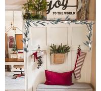Fir Garland Artificial Lifelike, Norfolk Pine Garland Christmas Decoration, Door Wreath for Bedroom, Living Room, Mantle, Table, Artificial Christmas Wreath (E)