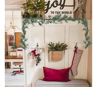 Fir Garland Artificial Lifelike, Norfolk Pine Garland Christmas Decoration, Door Wreath for Bedroom, Living Room, Mantle, Table, Artificial Christmas Wreath (D)