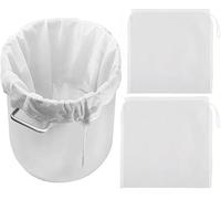 Firavggu 3 Pezzi Sacchetto Filtro per Straining, 120 Micro 45*60cm Mesh Strainer Bag Filtrante in Nylon Fine Panno Filtrante a Maglia con Coulisse Borsa per birra Homebrew per Frutta, Sidro, Uva,Vino