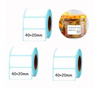 Firavggu 3000 étiquettes Thermiques Rouleau 3 Rouleaux 40 * 20mm étiquettes Adhésives Code Barres, Imprimables Autocollantes Etiquettes blanches multi-usages pour le bureau, la cuisine, les bocaux