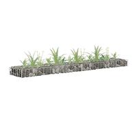 FIRBNUS 180 x 30 x 10 cm Jardinières surélevées Gabions Porte-fleurs Jardin Jardinière en Gabion Clôture Jardin Métal Résistant Rouille Haute Capacité de Charge en Acier Galvanisé