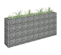 FIRBNUS 180 x 30 x 90 cm Jardinières surélevées Gabions Porte-fleurs Jardin Clôture Métal Résistant Rouille Haute Capacité de Charge Jardinière Gabion en Acier Galvanisé