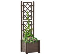 FIRBNUS 43 x 43 x 142 cm Jardinière de jardin avec treillis intégré avec fond drainant Moca Jardinière de jardin blanc pots de balcon pour extérieur et intérieur résistant aux rayons