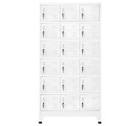 FIRBNUS Armoire à clé à 18 compartiments en métal, armoire vestiaire, meubles de salon, armoire de bureau, armoire de rangement, rangement en métal, armoire de bureau, 90 x 40 x 180 cm