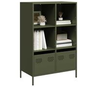 FIRBNUS Armoire de buffet - Buffet - Armoire latérale - Armoire haute - Meuble de rangement pour salon, chambre à coucher ou bureau - Style industriel - Vert olive - 68 x 39 x 103,5 cm
